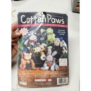 Vintage 1997 Dimensions Cotton Paws Bowser Dog #62121‎ Craft Kit NEW